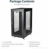 StarTech.com 4-Post 24U Server Rack Cabinet, 19" Data Rack Cabinet for Computer / IT Equipment, Home Network Rack, Half Height Server Rack
