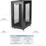 StarTech.com 4-Post 24U Server Rack Cabinet, 19" Data Rack Cabinet for Computer / IT Equipment, Home Network Rack, Half Height Server Rack
