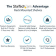 StarTech.com 1U Vented Server Rack Cabinet Shelf - Fixed 16" Deep Cantilever Rackmount Tray for 19" Data/AV/Network Enclosure w/Cage Nuts