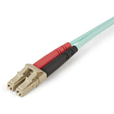 Câble fibre optique multimode StarTech.com 5 m (16,4 pi) LC/UPC vers LC/UPC OM4, 50/125 µm, 100 G, faible perte d'insertion, cordon de raccordement fibre LSZH