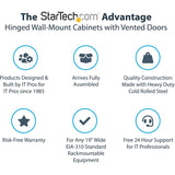 StarTech.com 12U 19" Wall Mount Network Cabinet - 16" Deep Hinged Locking Flexible IT Data Equipment Rack Vented Switch Enclosure w/Shelf