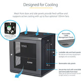StarTech.com 12U 19" Wall Mount Network Cabinet - 16" Deep Hinged Locking Flexible IT Data Equipment Rack Vented Switch Enclosure w/Shelf