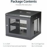 StarTech.com 4-Post 9U Wall Mount Network Cabinet, 19" Wall-Mounted Server Rack for Data / Computer Equipment, Small IT Rack Enclosure