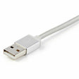 StarTech.com 1m USB Multi Charging Cable - Braided - Apple MFi Certified - USB 2.0 - Charge 1x device at a time - For USB-C or Lightning devices attach the corresponding connector of the cable to the Micro-USB connector and plug into your device - For Mic
