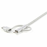 StarTech.com 1m USB Multi Charging Cable - Braided - Apple MFi Certified - USB 2.0 - Charge 1x device at a time - For USB-C or Lightning devices attach the corresponding connector of the cable to the Micro-USB connector and plug into your device - For Mic
