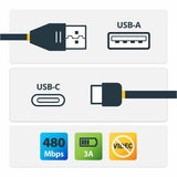 StarTech.com 1m 3ft USB to USB C Cable - Right Angle USB Cable - M/M - USB 2.0 Cable - USB Type C - USB A to USB C Cable