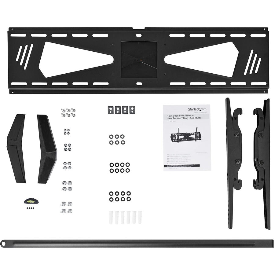 Support TV StarTech.com discret - Inclinable - Antivol - Support mural pour écran plat de 37 à 75 pouces - Support mural VESA