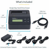 StarTech.com Hard Drive Eraser, Standalone HDD/SSD Sanitizer, 4Kn, Secure Erase Hard Disk Wiper Dock, Hardware Erasing Tool, TAA Compliant