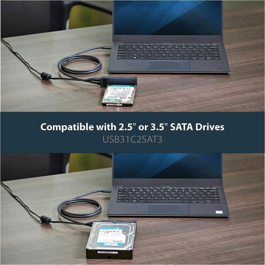 Câble adaptateur USB-C vers SATA StarTech.com pour disques SSD/HDD 2,5"/3,5" - Câble adaptateur USB 3.1 (10 Gbit/s) pour disque dur - Adaptateur USB SATA