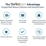 StarTech.com 18U 19" Wall Mount Network Cabinet - 16" Deep Hinged Locking Flexible IT Data Equipment Rack Vented Switch Enclosure w/Shelf