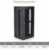 StarTech.com 26U 19" Wall Mount Network Cabinet - 16" Deep Hinged Locking Flexible IT Data Equipment Rack Vented Switch Enclosure w/Shelf