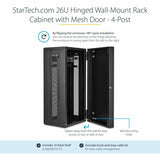 StarTech.com 26U 19" Wall Mount Network Cabinet - 16" Deep Hinged Locking Flexible IT Data Equipment Rack Vented Switch Enclosure w/Shelf