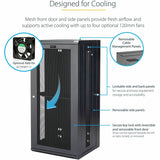 StarTech.com 26U 19" Wall Mount Network Cabinet - 16" Deep Hinged Locking Flexible IT Data Equipment Rack Vented Switch Enclosure w/Shelf