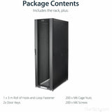 StarTech.com 4-Post 42U Server Rack Cabinet, 19" Data Rack Cabinet for Computer / IT Equipment mount, Rack Server Cabinet with Casters