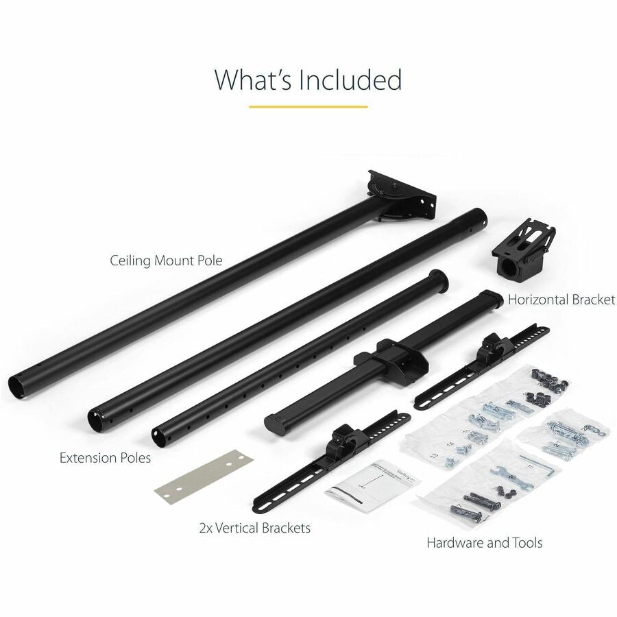 StarTech.com TV Ceiling Mount, Full-Motion Hanging Single Screen Vesa Mount