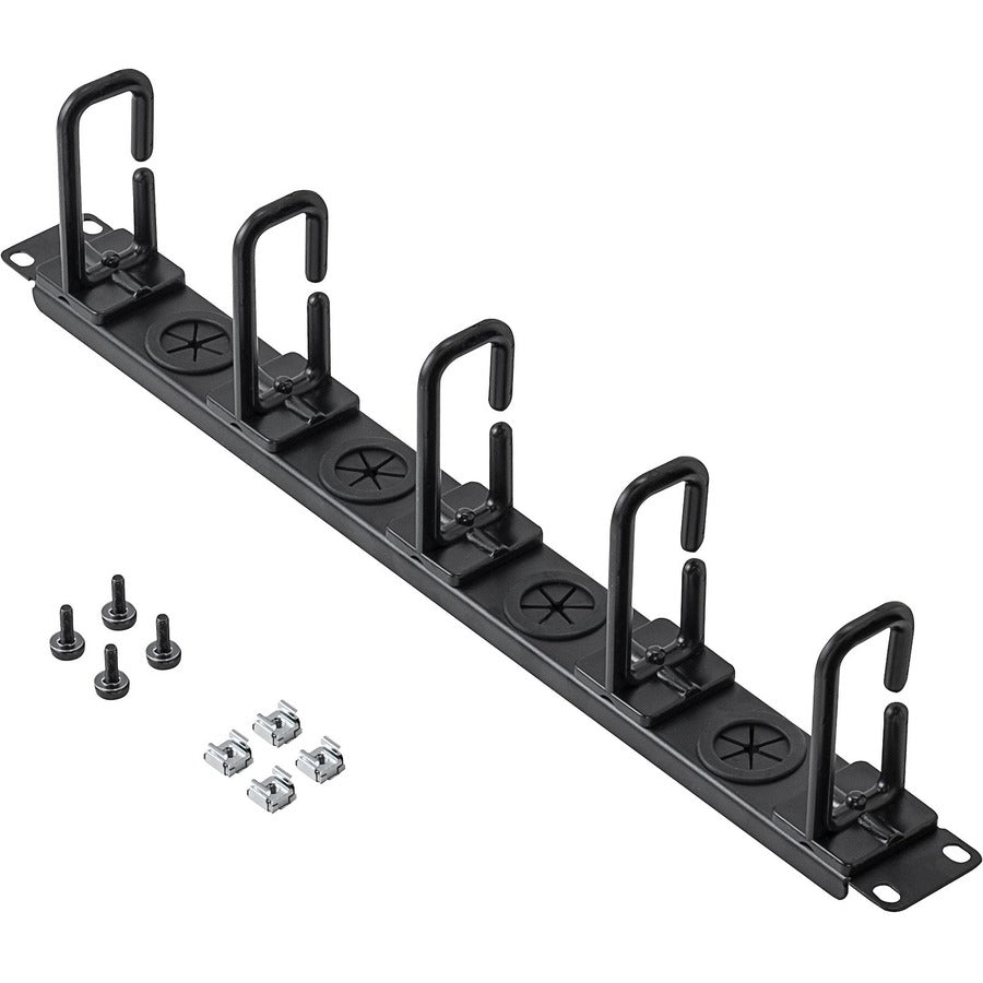 StarTech.com Organiseur de câbles 1U 48 cm (19 po) - Crochet anneau en D pour rack réseau/serveur - Panneau de câbles horizontal pour centre de données