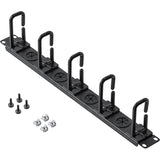 StarTech.com Organiseur de câbles 1U 48 cm (19 po) - Crochet anneau en D pour rack réseau/serveur - Panneau de câbles horizontal pour centre de données