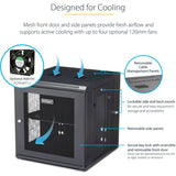 Armoire réseau murale StarTech.com 12U 48 cm (19 po) - Boîtier informatique verrouillable à charnières de 50 cm (20 po) de profondeur - Rack ventilé flexible avec étagère - Profondeur commutateur