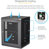 StarTech.com 15U 19" Wall Mount Network Cabinet - 16" Deep Hinged Locking Flexible IT Data Equipment Rack Vented Switch Enclosure w/Shelf