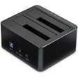 StarTech.com Dual-Bay USB 3.0 to SATA Hard Drive Docking Station, 2.5/3.5" SATA I/II/III, SSD/HDD Dock, USB Hard Drive Bays, Top-Loading