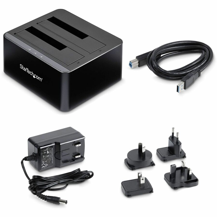 StarTech.com Dual-Bay USB 3.0 to SATA Hard Drive Docking Station, 2.5/3.5" SATA I/II/III, SSD/HDD Dock, USB Hard Drive Bays, Top-Loading