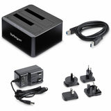 StarTech.com Dual-Bay USB 3.0 to SATA Hard Drive Docking Station, 2.5/3.5" SATA I/II/III, SSD/HDD Dock, USB Hard Drive Bays, Top-Loading