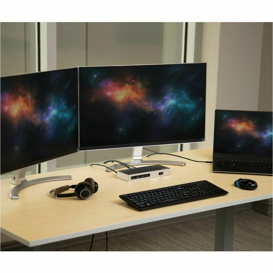 StarTech.com USB-C & USB-A Dock, Dual Monitor 4K 60Hz Dock DisplayPort/HDMI, Hybrid USB 3.0 Laptop Docking Station, 6x USB-A, mac/Windows