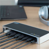 StarTech.com USB-C & USB-A Dock, Dual Monitor 4K 60Hz Dock DisplayPort/HDMI, Hybrid USB 3.0 Laptop Docking Station, 6x USB-A, mac/Windows