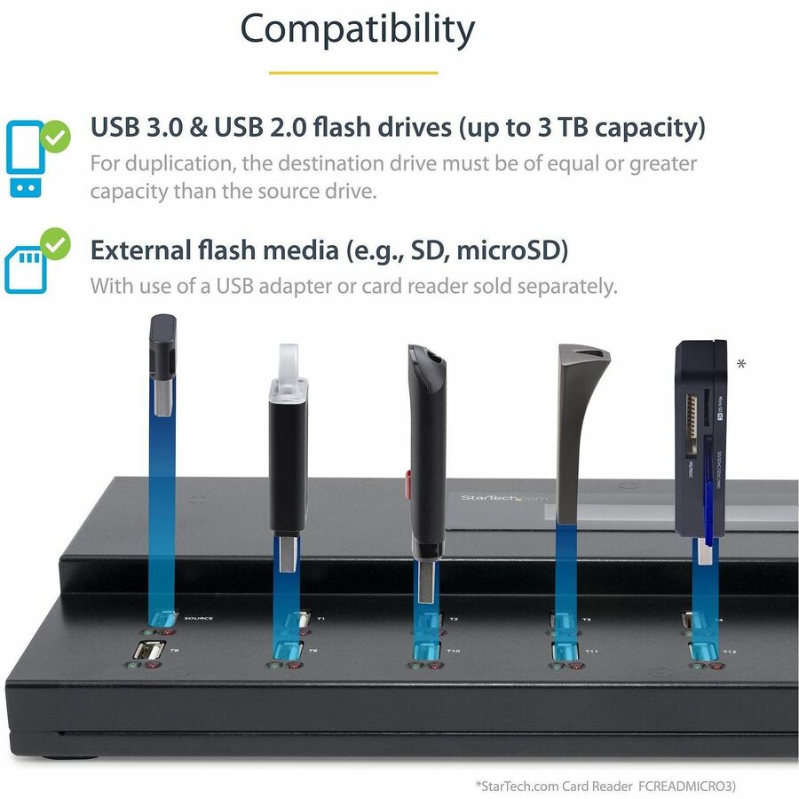 StarTech.com 1:15 Standalone USB Duplicator and Eraser - for USB Flash Drives - Flash Drive Duplicator - USB Copier - USB Thumb Drive Duplicator