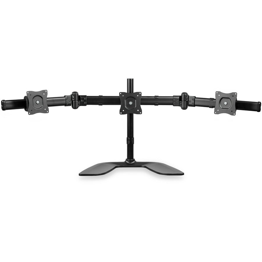 StarTech.com Triple Monitor Stand, Crossbar, Steel &amp; Aluminum, For VESA Mount Monitors up to 27"(17.6lb/8kg), Monitor Stand, 3 Monitor Arm
