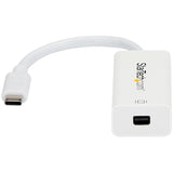 StarTech.com - USB-C to Mini DisplayPort Adapter - 4K 60Hz - White - USB Type-C to Mini DP Adapter - Thunderbolt 3 Compatible