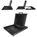 StarTech.com Rackmount KVM Console - 1U 17" LCD Monitor Single Port VGA KVM Server Rack Drawer includes Cables & Hardware - USB Support