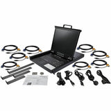 StarTech.com 8 Port Rackmount KVM Console w/ Cables - Integrated KVM Switch w/ 19" LCD - 1U LCD KVM Drawer 50000 MTBF - USB + VGA Support