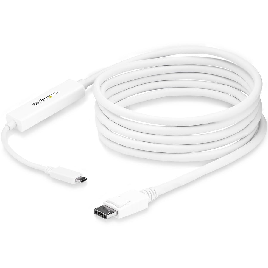 StarTech.com 9.8ft/3m USB C to DisplayPort 1.2 Cable 4K 60Hz - USB Type-C to DP Video Adapter Monitor Cable HBR2 - TB3 Compatible - White