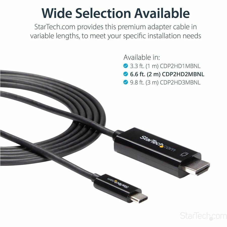 Câble USB-C vers HDMI StarTech.com de 2 m (6 pi)
