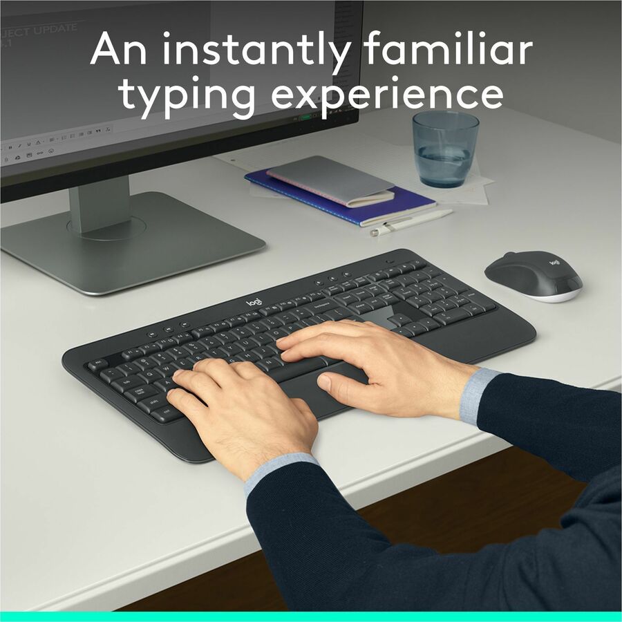 Logitech MK540 Advanced Wireless Keyboard and Mouse Combo for Windows, 2.4 GHz Unifying USB-Receiver, Multimedia Hotkeys, 3-Year Battery Life, for PC, Laptop
