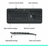 Logitech MK540 Advanced Wireless Keyboard and Mouse Combo for Windows, 2.4 GHz Unifying USB-Receiver, Multimedia Hotkeys, 3-Year Battery Life, for PC, Laptop
