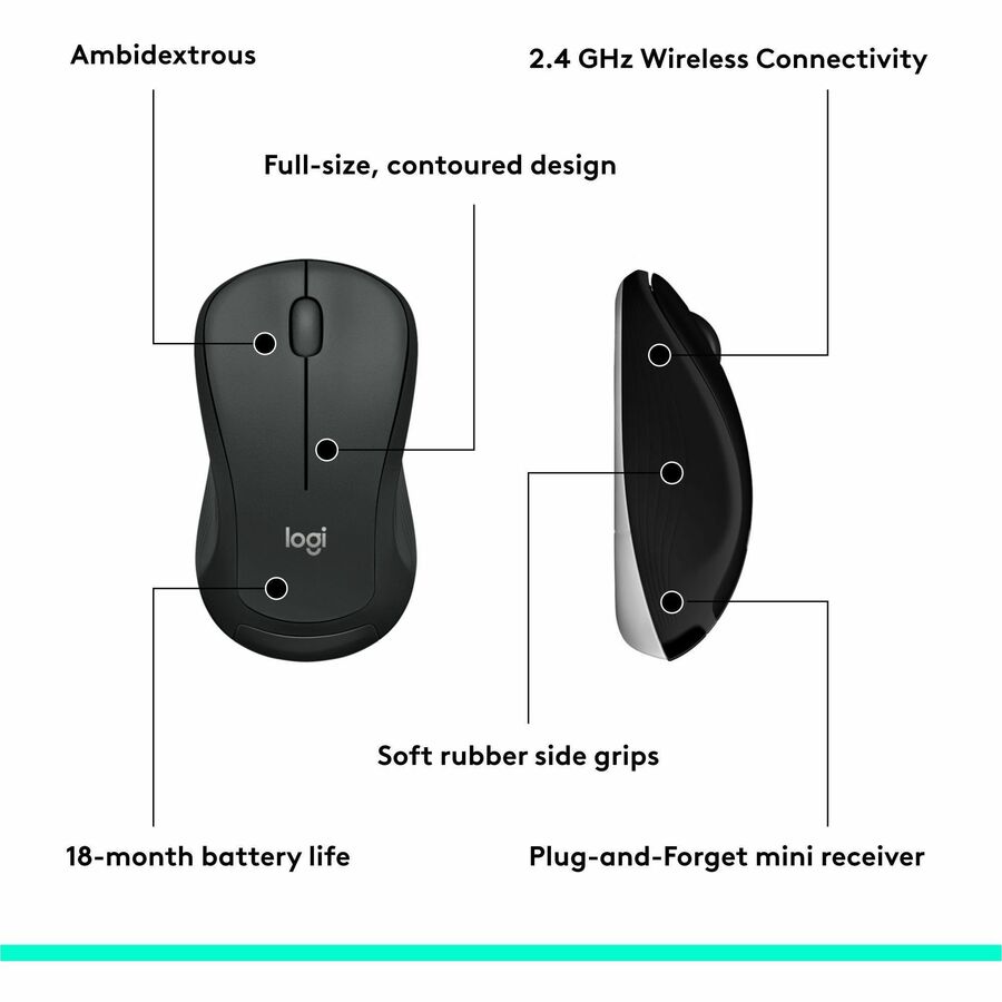 Logitech MK540 Advanced Wireless Keyboard and Mouse Combo for Windows, 2.4 GHz Unifying USB-Receiver, Multimedia Hotkeys, 3-Year Battery Life, for PC, Laptop
