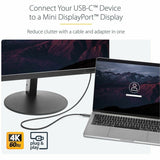 StarTech.com 1 m / 3.3 ft. USB-C to Mini DisplayPort Cable - 4K 60Hz - Black - USB 3.1 Type-C to Mini DP Adapter Cable - mDP Cable