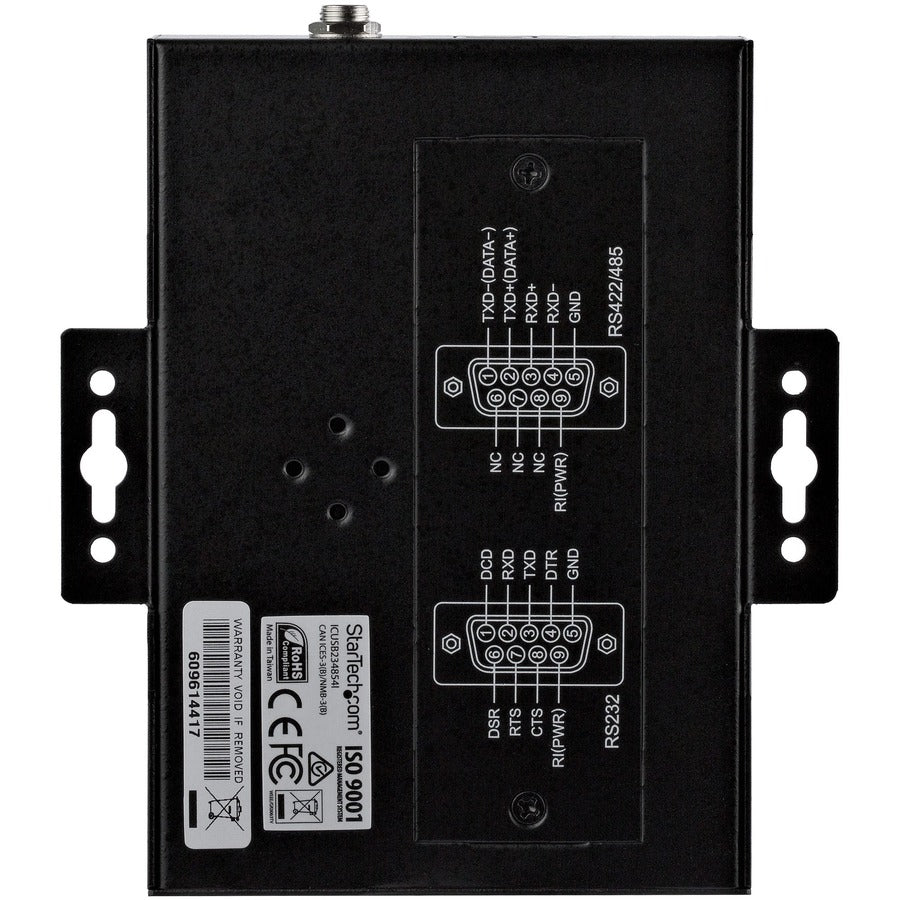 StarTech.com USB to RS232/RS485/RS422 4 Port Serial Hub Adapter - Industrial Metal USB 2.0 to DB9 Serial Converter - Din Rail Mountable