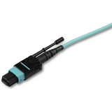 StarTech.com 2m (6ft) MTP(F)/PC to 4x LC/PC Duplex Breakout OM3 Multimode Fiber Optic Cable, 40G, Low Insertion Loss, Fiber Jumper Cord