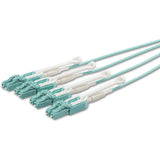 StarTech.com 2m (6ft) MTP(F)/PC to 4x LC/PC Duplex Breakout OM3 Multimode Fiber Optic Cable, 40G, Low Insertion Loss, Fiber Jumper Cord