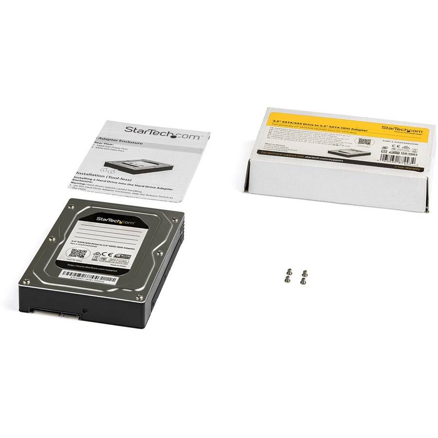 StarTech.com 2.5 to 3.5 Hard Drive Adapter - For SATA and SAS SSD / HDD - 2.5 to 3.5 Hard Drive Enclosure - 2.5 to 3.5 SSD Adapter - 2.5 to 3.5 HDD Adapter
