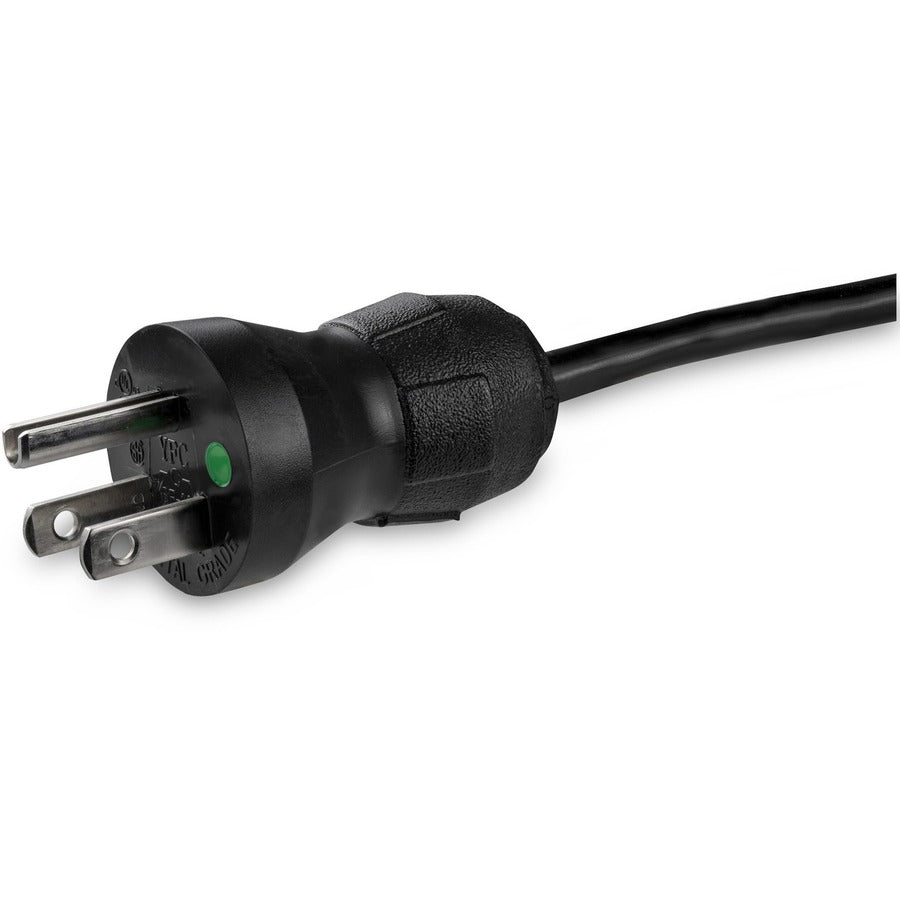 StarTech.com 6ft (2m) Hospital Grade Power Cord, 18AWG, NEMA 5-15P to C13, 10A 125V, Green Dot Medical Power Cable, Monitor Power Cable