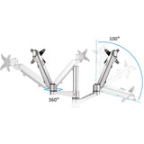 ViewSonic Spring-Loaded Dual Monitor Mounting Arm for Two Monitors up to 27" Each