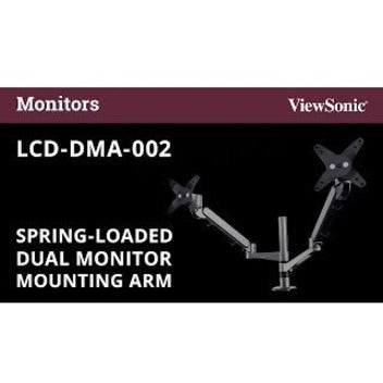 ViewSonic Spring-Loaded Dual Monitor Mounting Arm for Two Monitors up to 27" Each