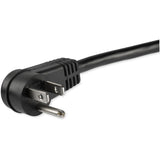 Rallonge d'alimentation StarTech.com de 0,3 m (1 pi), angle droit NEMA 5-15P vers NEMA 5-15R, 13 A 125 V, 16 AWG, noir