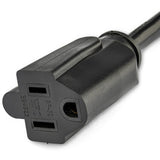 Rallonge d'alimentation StarTech.com de 0,3 m (1 pi), angle droit NEMA 5-15P vers NEMA 5-15R, 13 A 125 V, 16 AWG, noir