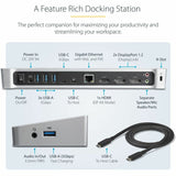 StarTech.com USB-C Dock - 4K Triple Monitor USB Type-C Docking Station with Dual DisplayPort & HDMI - 100W Power Delivery - 5x USB 3.0 Hub