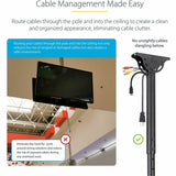 StarTech.com Dual TV Ceiling Mount, Back-to-Back Hanging Dual Screen VESA Pole Mount for 32"-75" TVs - Height Adjustable Telescopic Pole